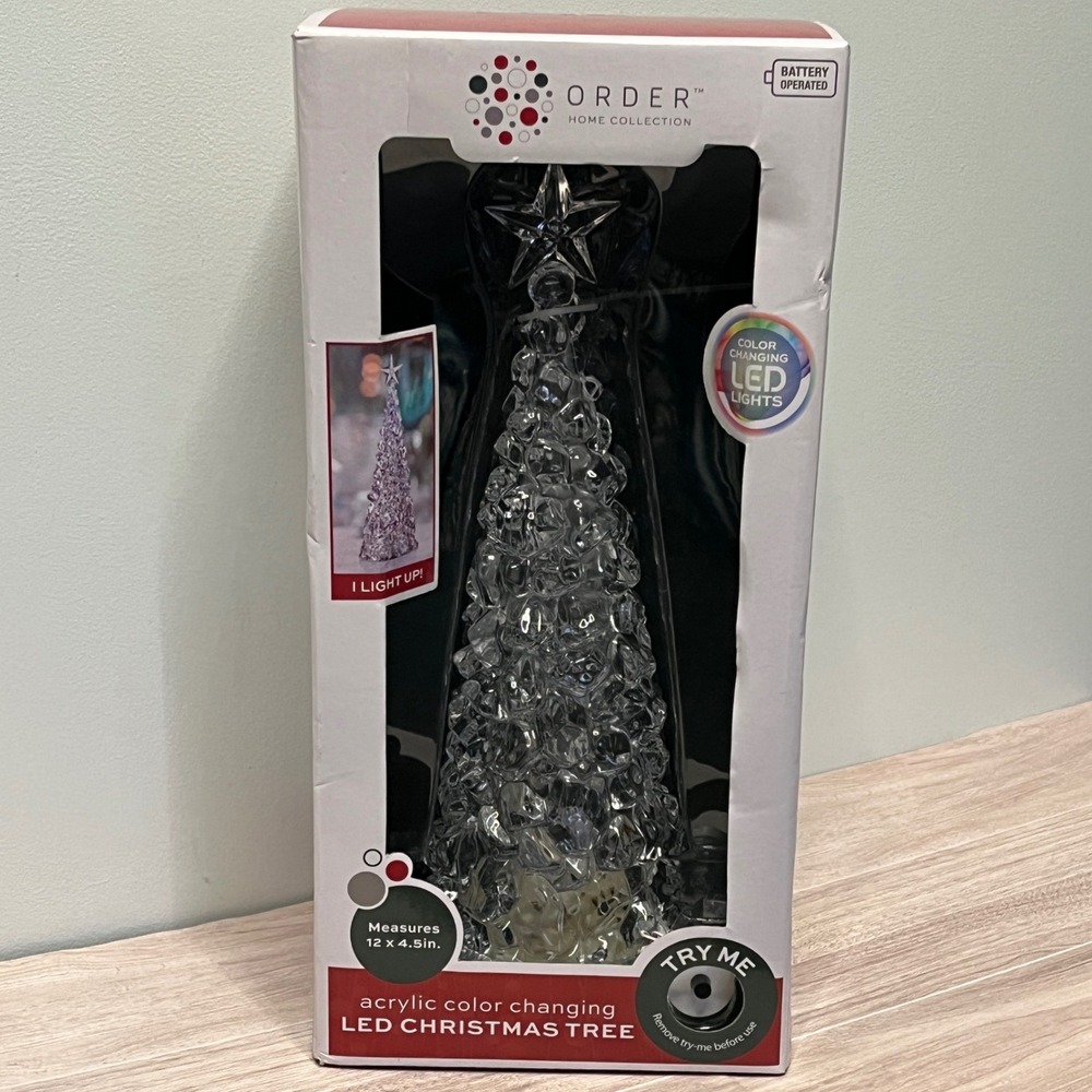 Order Home Acrylic Color Changing LED Christmas Tree 12‎ Inch Battery Operated